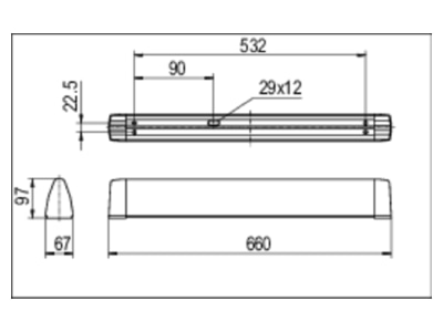 Ma�zeichnung Ridi Leuchten SPN R1X055 15ND LED Spiegelleuchte