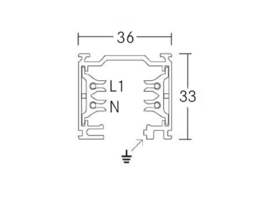 Dimensional drawing Brumberg 88104070 Light track 4000mm white