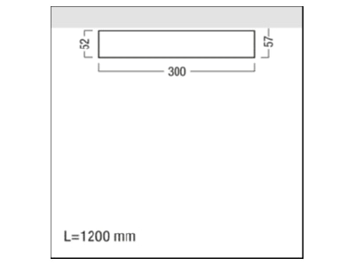 Ma�zeichnung Zumtobel MIREL L A  42925614 LED Deckenanbauleuchte 3600 830 L EVG MIREL L A 42925614