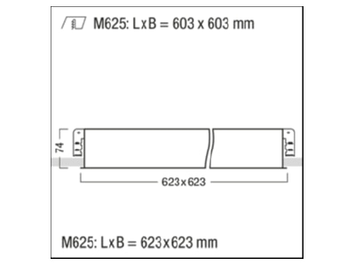 Ma�zeichnung Zumtobel MIREL L NIV 42925636 LED Einbauleuchte 2800 840 M625Q LDO MIREL L NIV42925636
