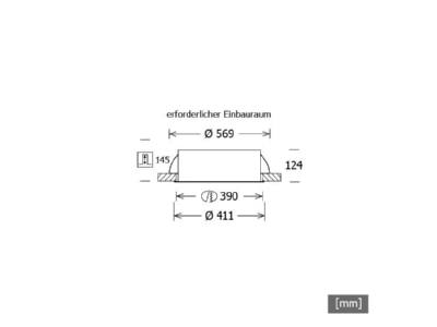 Ma�zeichnung LTS PLL27410401 DALI ws LED Einbauleuchte 23W 4000K 1399lm