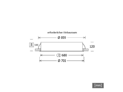 Ma�zeichnung LTS PLL27700401 DALI ws LED Einbauleuchte 99W 4000K 7687lm