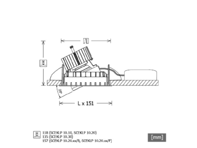 Ma�zeichnung 1 LTS SCEKLP 10 1041 35 si LED Einbaustrahler 13W 4000K 35Gr