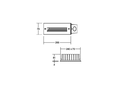 Mazeichnung Brumberg 60205183 LED Wandeinbauleuchte 2W 230V 3000K sw