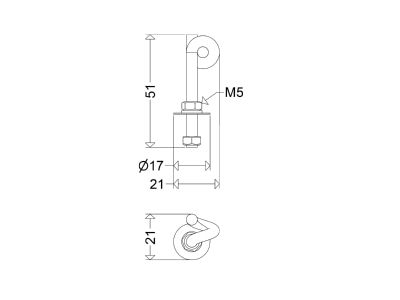 Mazeichnung Schuch 183 S Haken fuer Deckenab 