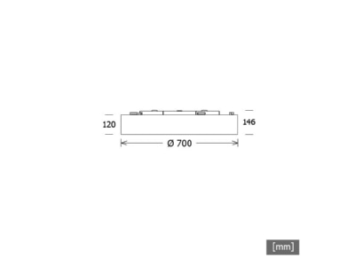 Ma�zeichnung LTS PLL 20 700 40DALopal LED Anbauleuchte 4000K D700