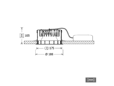 Dimensional drawing LTS FLIR 300 2040 01si Downlight spot floodlight 1x21W