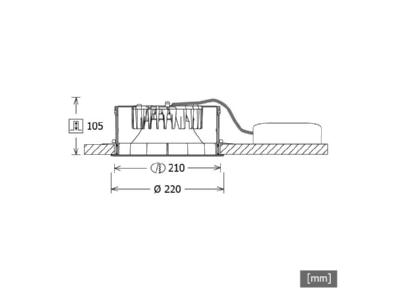 Ma�zeichnung LTS FLIR 400 2040 01 si LED Einbaudownlight 4000K 75Gr