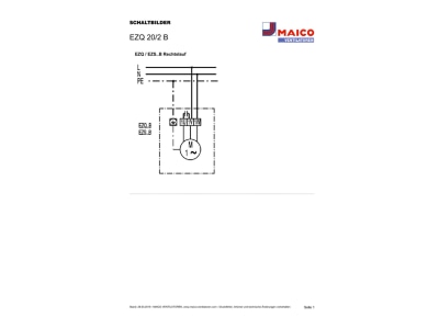 Circuit diagram Maico EZQ 20 2 B two way industrial fan 200mm
