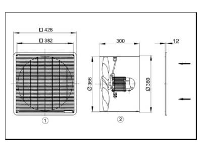 Ma�zeichnung Maico DZF 35 6 B Ventilator