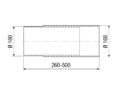 Ma�zeichnung Maico WH 150 Wandhuelse Wand Deckenmont  NW150mm D 160 168mm