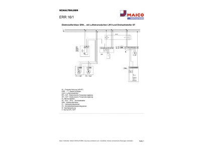 Circuit diagram Maico ERR 16 1 Conduit mounted ventilator 350m  h 29W
