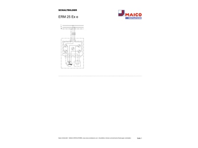 Circuit diagram Maico ERM 25 Ex e Ex proof ventilator
