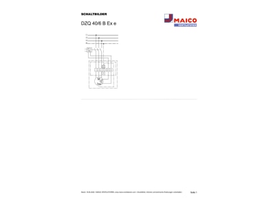 Circuit diagram Maico DZQ 40 6 B E Ex e Ex proof ventilator
