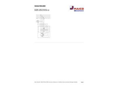 Circuit diagram Maico DZS 25 2 B E Ex e Ex proof ventilator 2200m  h 130W
