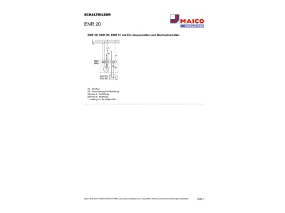 Circuit diagram Maico ENR 20 two way industrial fan 200mm
