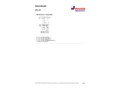 Circuit diagram Maico EN 25 deaeration industrial fan 250mm
