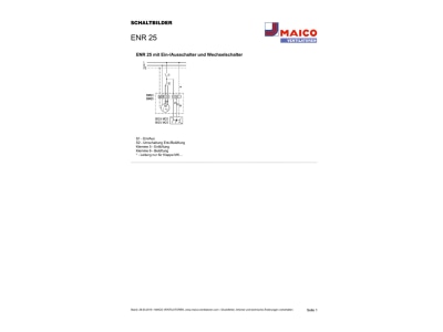 Circuit diagram Maico ENR 25 G2 two way industrial fan 250mm
