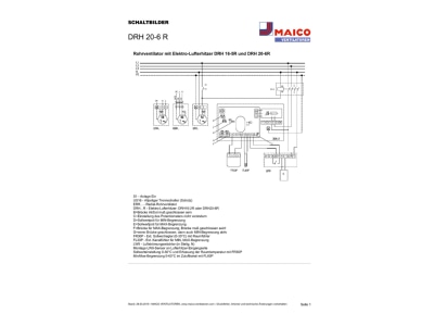 Circuit diagram Maico DRH 20 6 R Electrical air heater for vent  systems