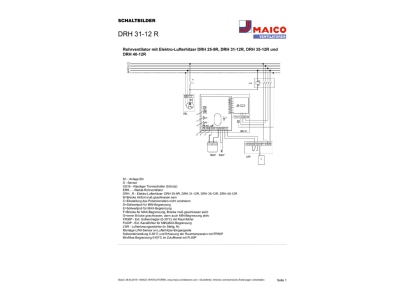 Schaltbild Maico DRH 31 12 R Elektro Lufterhitzer Wechselstrom DN 315
