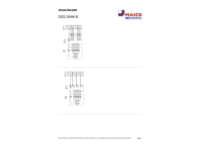 Circuit diagram Maico DZQ 35 84 B two way industrial fan 350mm
