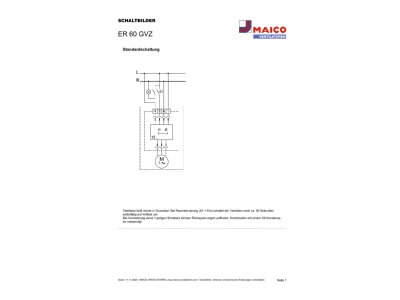 Circuit diagram Maico ER 60 GVZ Ventilator for in house bathrooms
