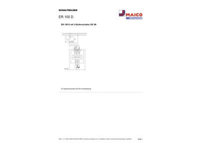 Circuit diagram Maico ER 100 D Ventilator for in house bathrooms
