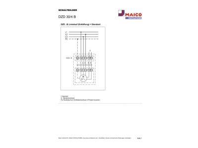 Schaltbild Maico DZD 30 4 B Axial Dachventilator Drehstrom DN 300
