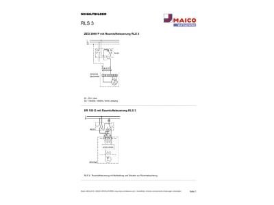 Schaltbild Maico RLS 3 Raumluftsteuerung Wechselstrom