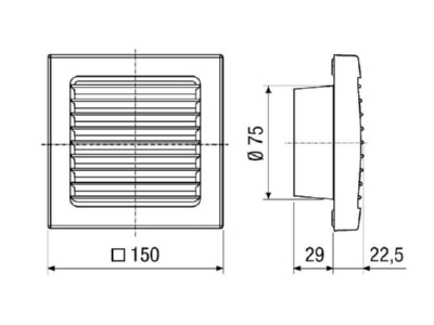Dimensional drawing Maico ER ZR Accessory for ventilator
