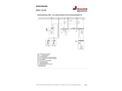 Circuit diagram Maico ERH 10 04 Electrical air heater for vent  systems