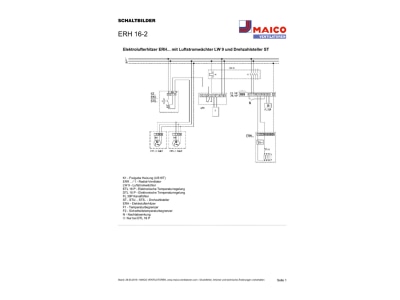 Circuit diagram Maico ERH 16 2 Electrical air heater for vent  systems