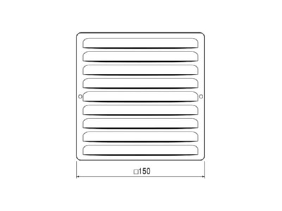 Dimensional drawing Maico MGE 80 125 alu Outdoor vane grate