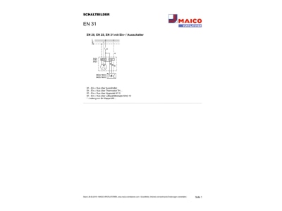 Circuit diagram Maico EN 31 deaeration industrial fan 315mm
