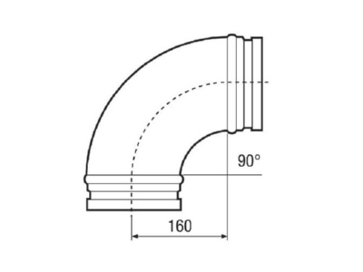 Dimensional drawing Maico B90 160 Round air duct 160mm 285mm