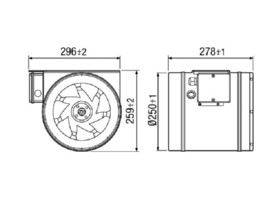 Mazeichnung Maico EDR 25 Diagonal Ventilator