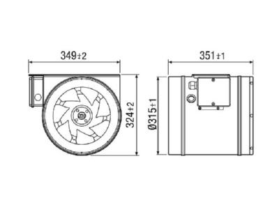 Mazeichnung Maico EDR 31 Diagonal Ventilator