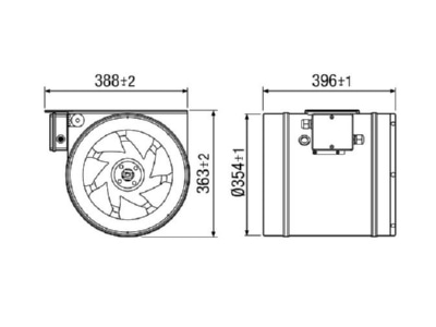 Mazeichnung Maico EDR 35 Diagonal Ventilator