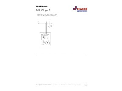 Circuit diagram Maico ECA 100 ipro F Small room ventilator surface mounted
