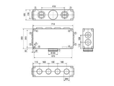 Ma�zeichnung Maico MF V90 8 Luftverteiler 8 fach