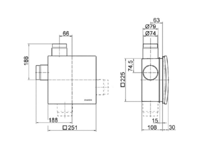 Ma�zeichnung 1 Maico ER 100 RC Ventilatoreinsatz 