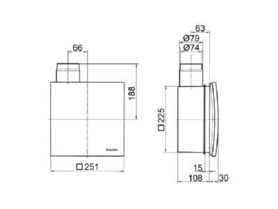 Ma�zeichnung 2 Maico ER 100 RC Ventilatoreinsatz 