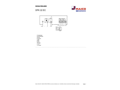 Circuit diagram Maico DPK 22 EC Duct mounted ventilator 2000m  h 0 198kW
