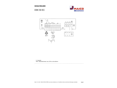 Circuit diagram Maico DSK 50 EC Duct mounted ventilator 9800m  h 1 95kW
