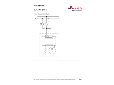 Circuit diagram Maico ECA 150 ipro K Small room ventilator surface mounted
