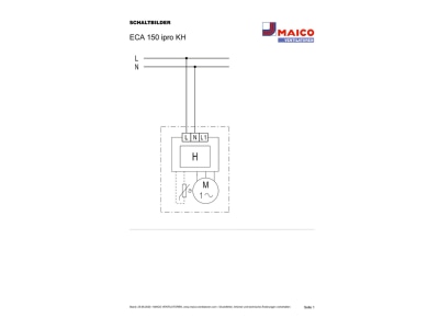 Circuit diagram Maico ECA 150 ipro KH Small room ventilator surface mounted
