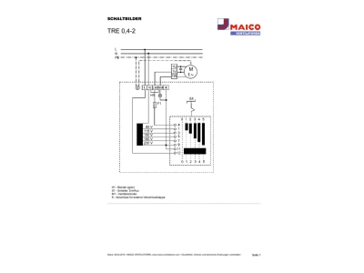 Circuit diagram Maico TRE 0 4 2 One phase transformer 230V 85V