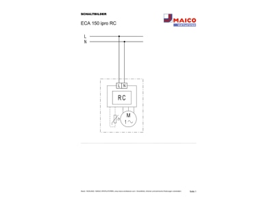Schaltbild Maico ECA 150 ipro RC Kleinraumventilator Funk DN150