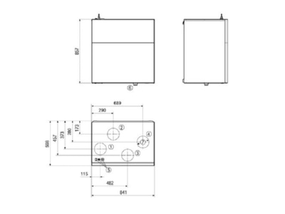 Ma�zeichnung Maico WS 470 KB Raumluft System Bypass Heizreg 450m2
