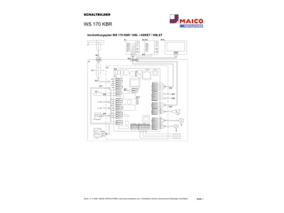 Schaltbild Maico WS 170 KBR Raumluft System rechts bis 130 m2